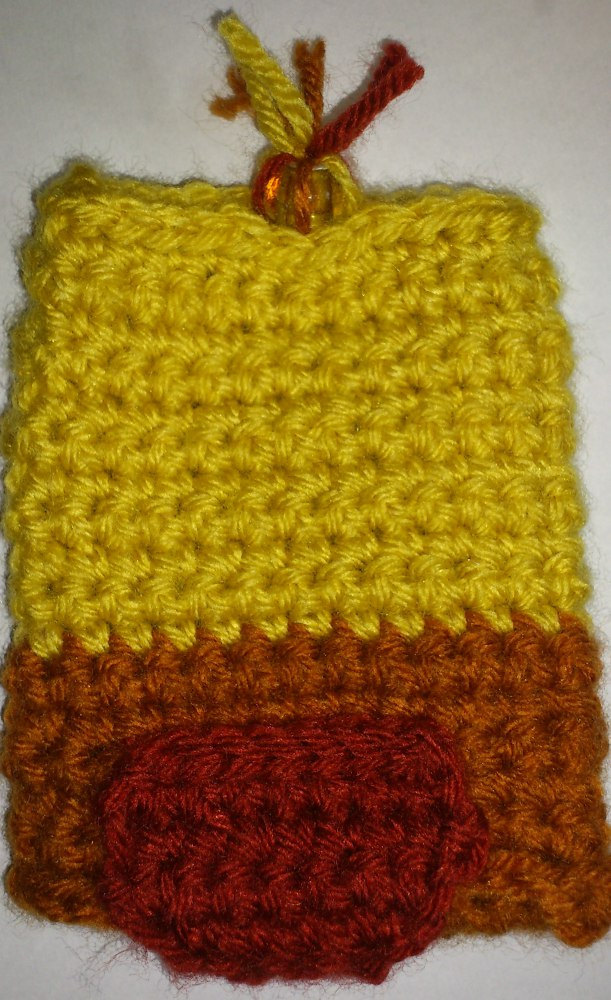 Crocheted Cell phone Case that looks like a Jayne Hat