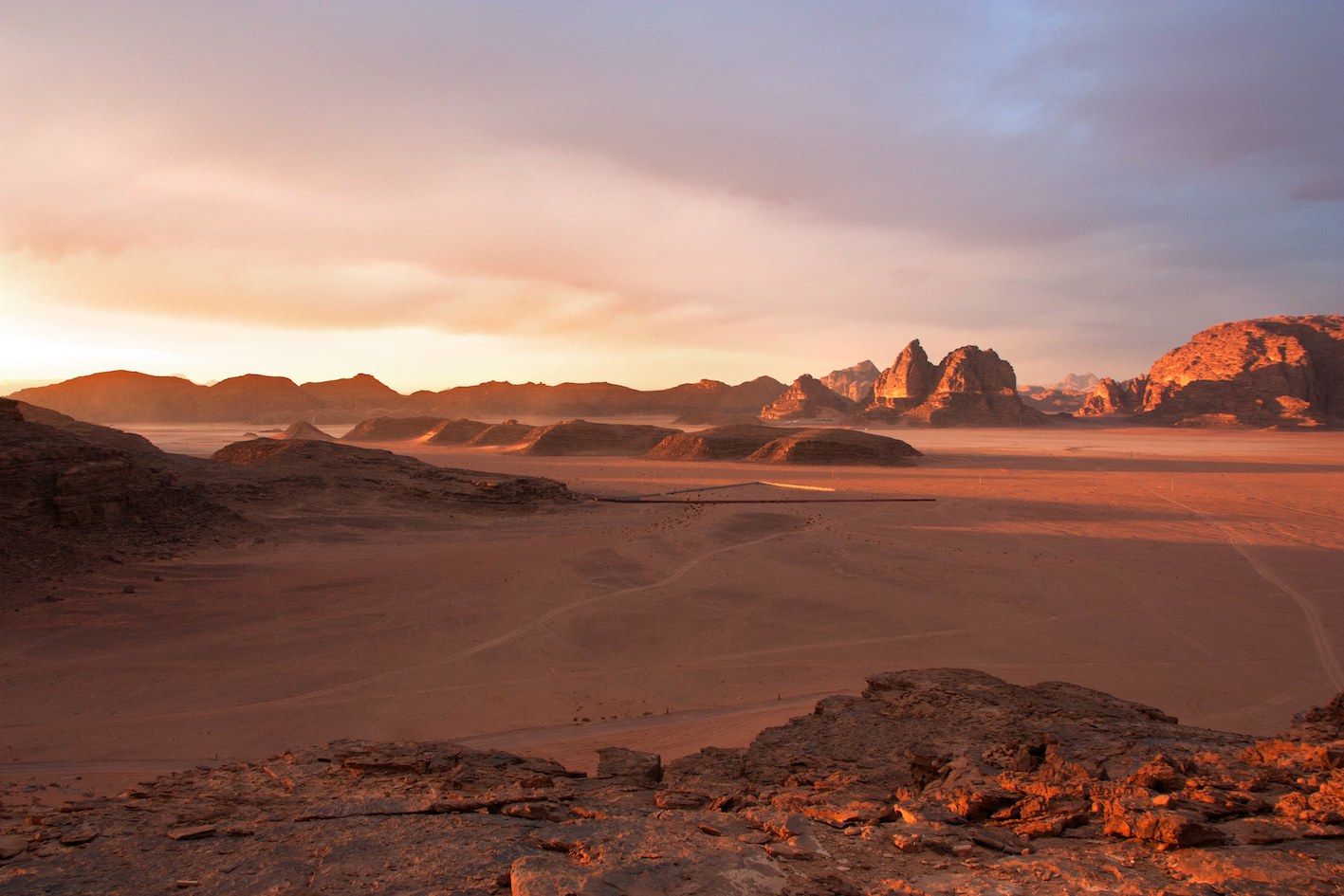 Sunset on the Wadi Rum Desert in Jordan. Picture from www.wadirum.jo